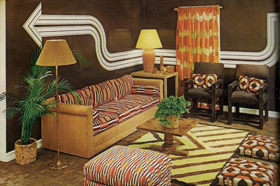 70s orange living room